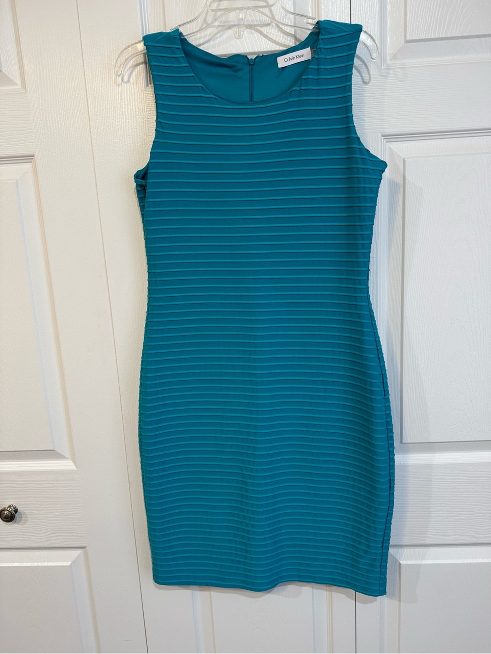 Calvin Klein Teal Ribbed Sheath Dress
